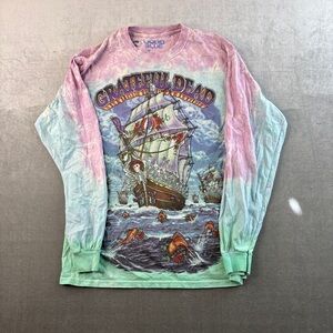 Grateful Dead Liquid Blue Tie Dye Long Sleeve Shirt Y2K Men’s Size Medium